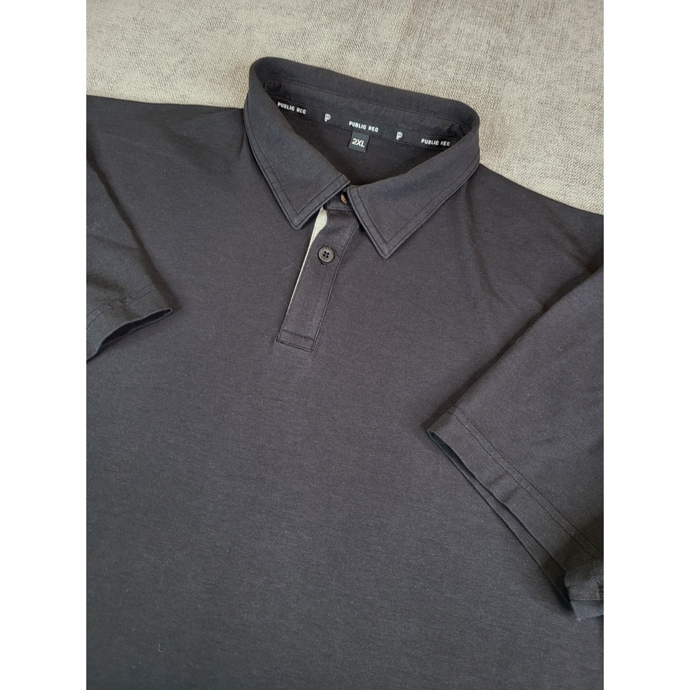 Public Rec Shirt Mens XXL Black Go To Polo Performance Stretch Golf Athletic